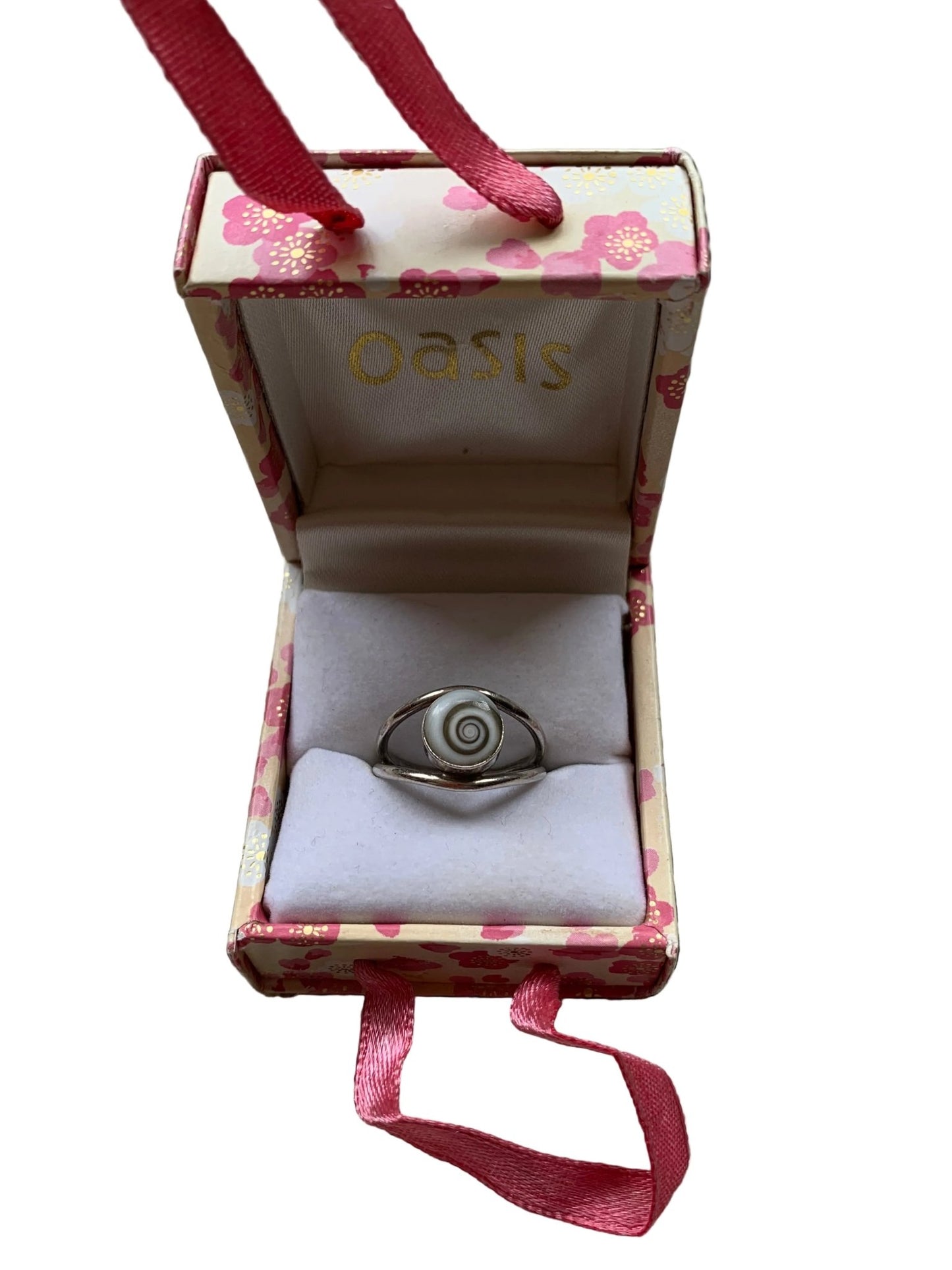 Oasis silver swirl stone ring Size N - KingsRoad1990