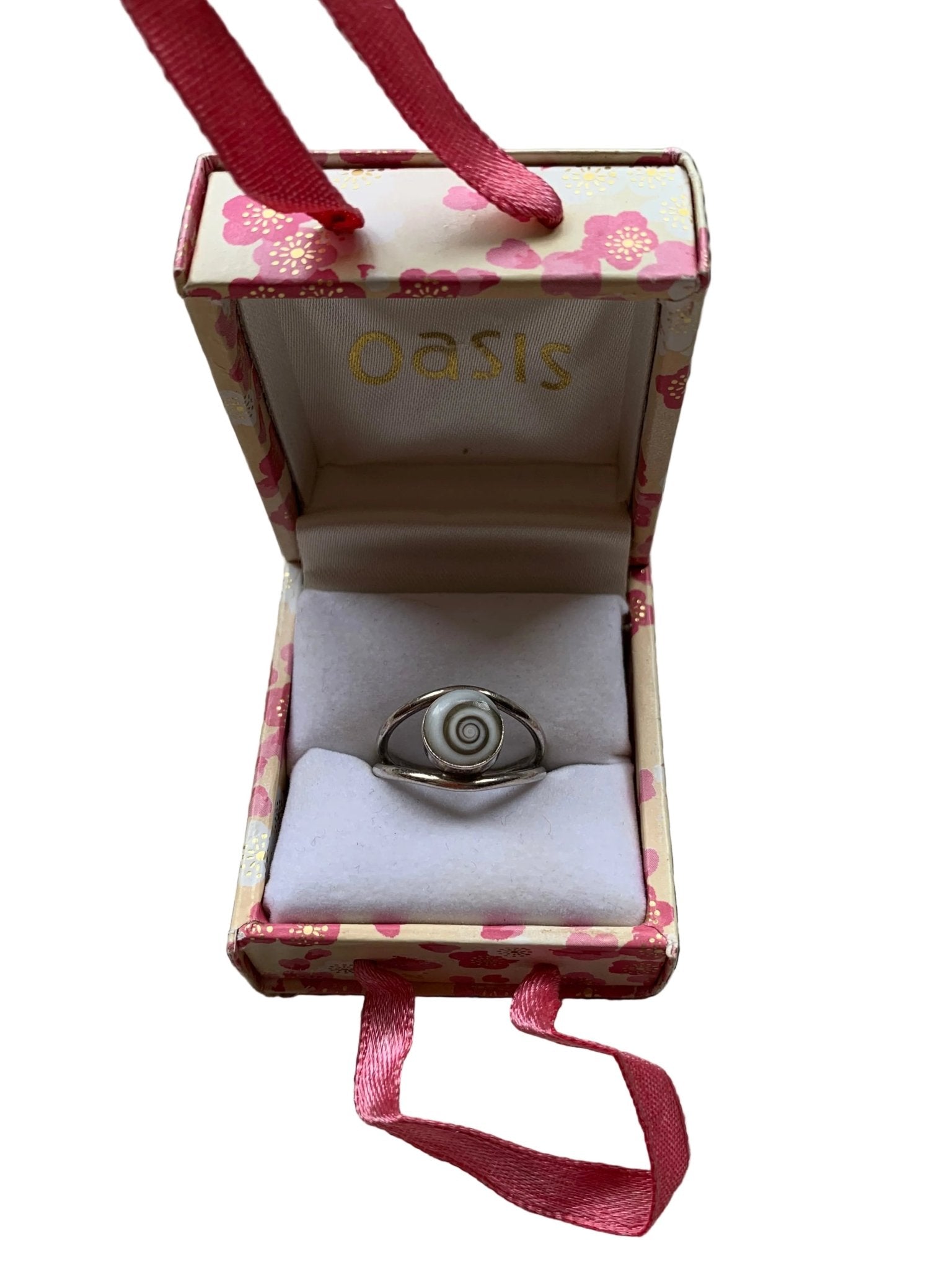 Oasis silver swirl stone ring Size N - KingsRoad1990