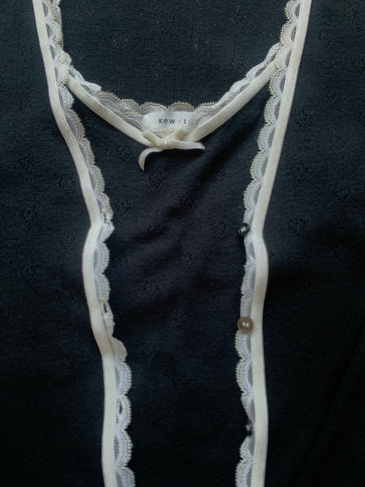 Kew 159 black & cream twinset Size 10 - KingsRoad1990