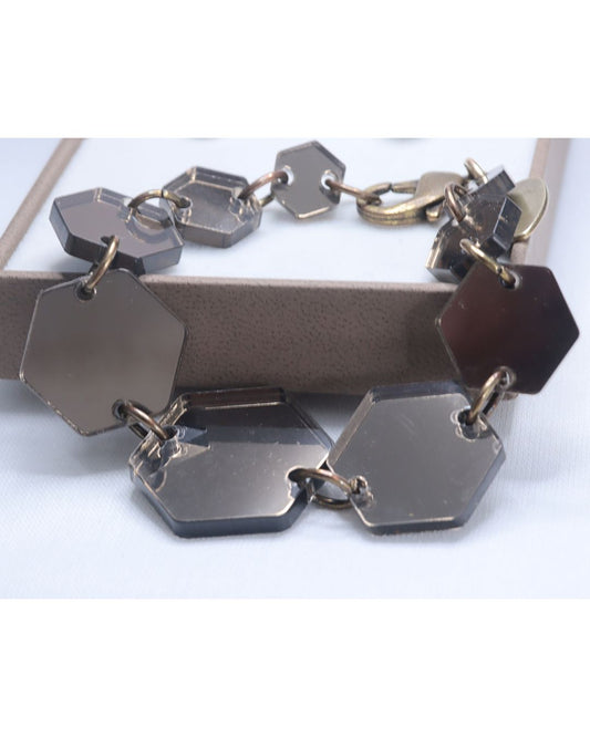 Tatty Devine brown resin hexagons bracelet