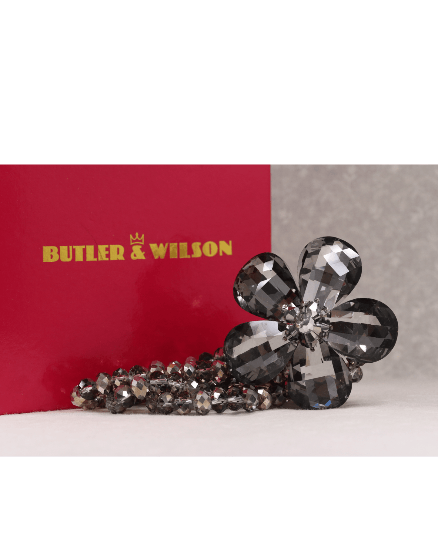 Butler & Wilson dark grey corsage resin bracelet - KingsRoad1990