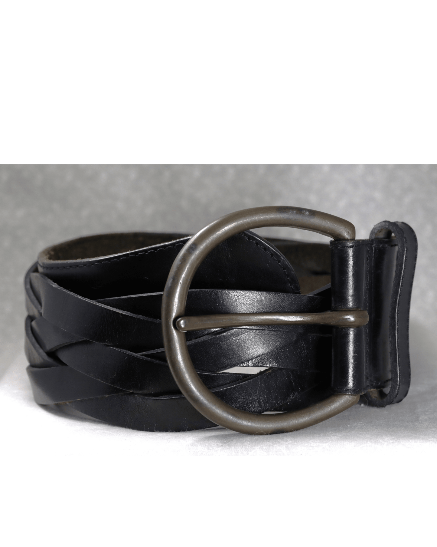 Bertie wide black woven belt - KingsRoad1990