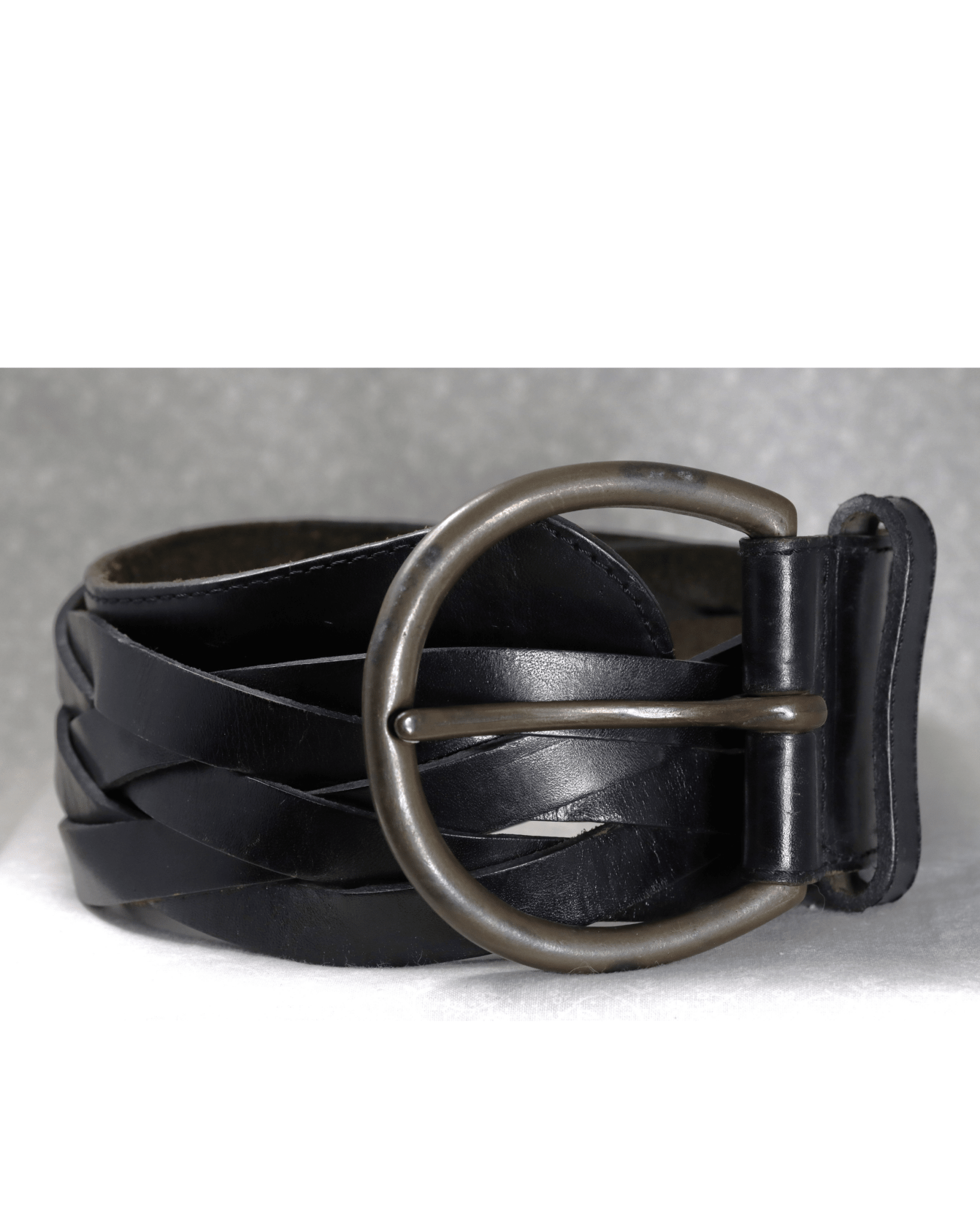 Bertie wide black woven belt - KingsRoad1990