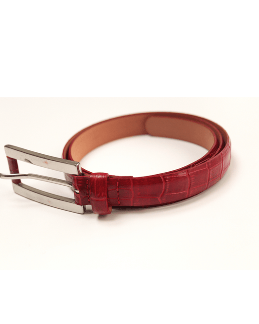 Caractère red leather belt Size UK L - KingsRoad1990