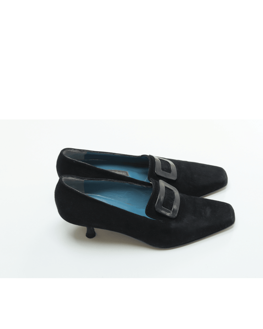 Pied à Terre black suede kitten heels Size 4 - KingsRoad1990