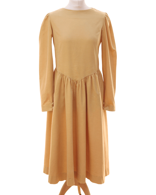 Laura Ashley yellow cord dress Size 12 (repaired) - KingsRoad1990