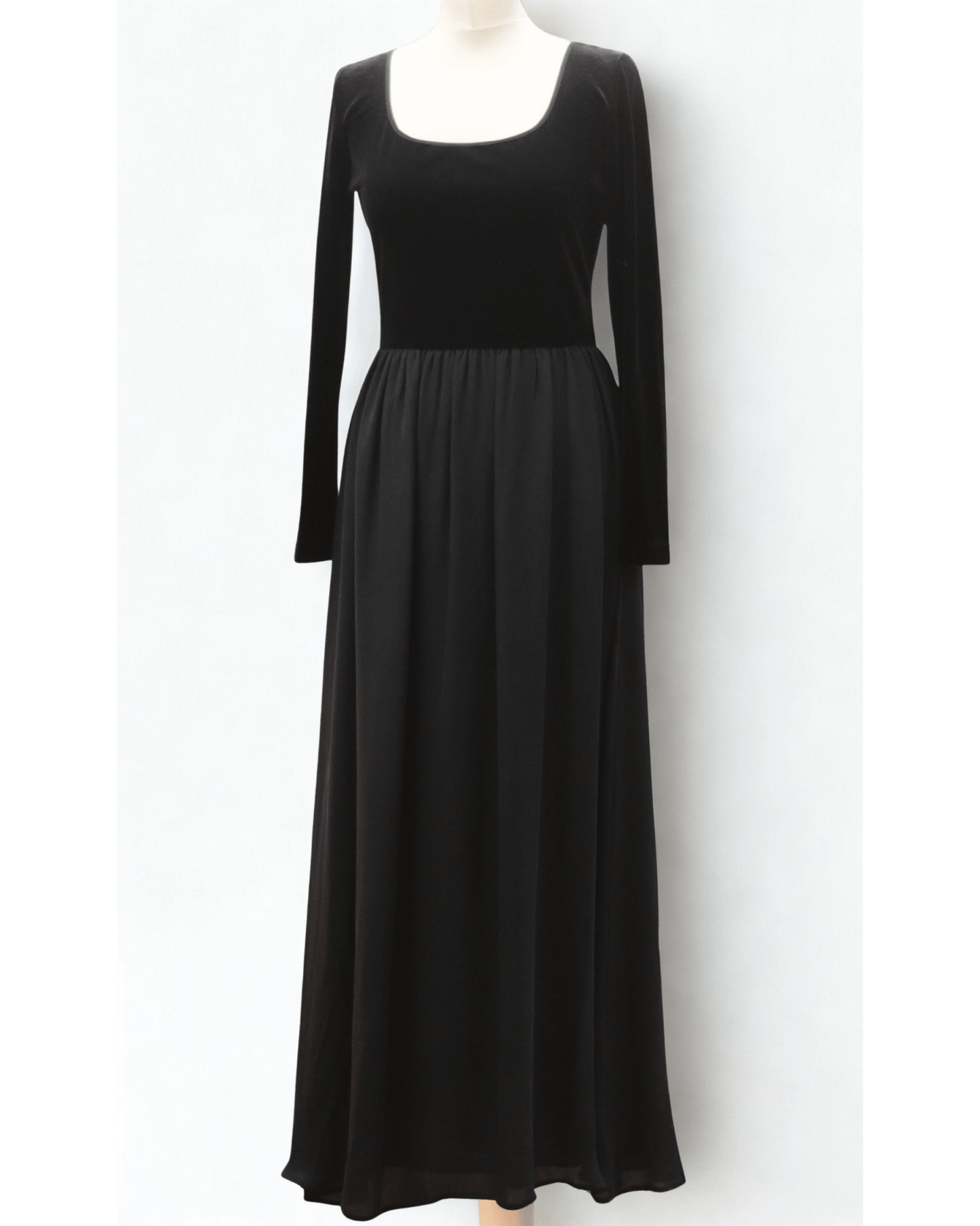 Laura Ashley black full length dress Size 8 - KingsRoad1990