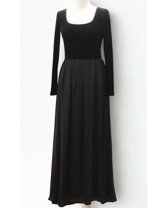 Laura Ashley black full length dress Size 8 - KingsRoad1990