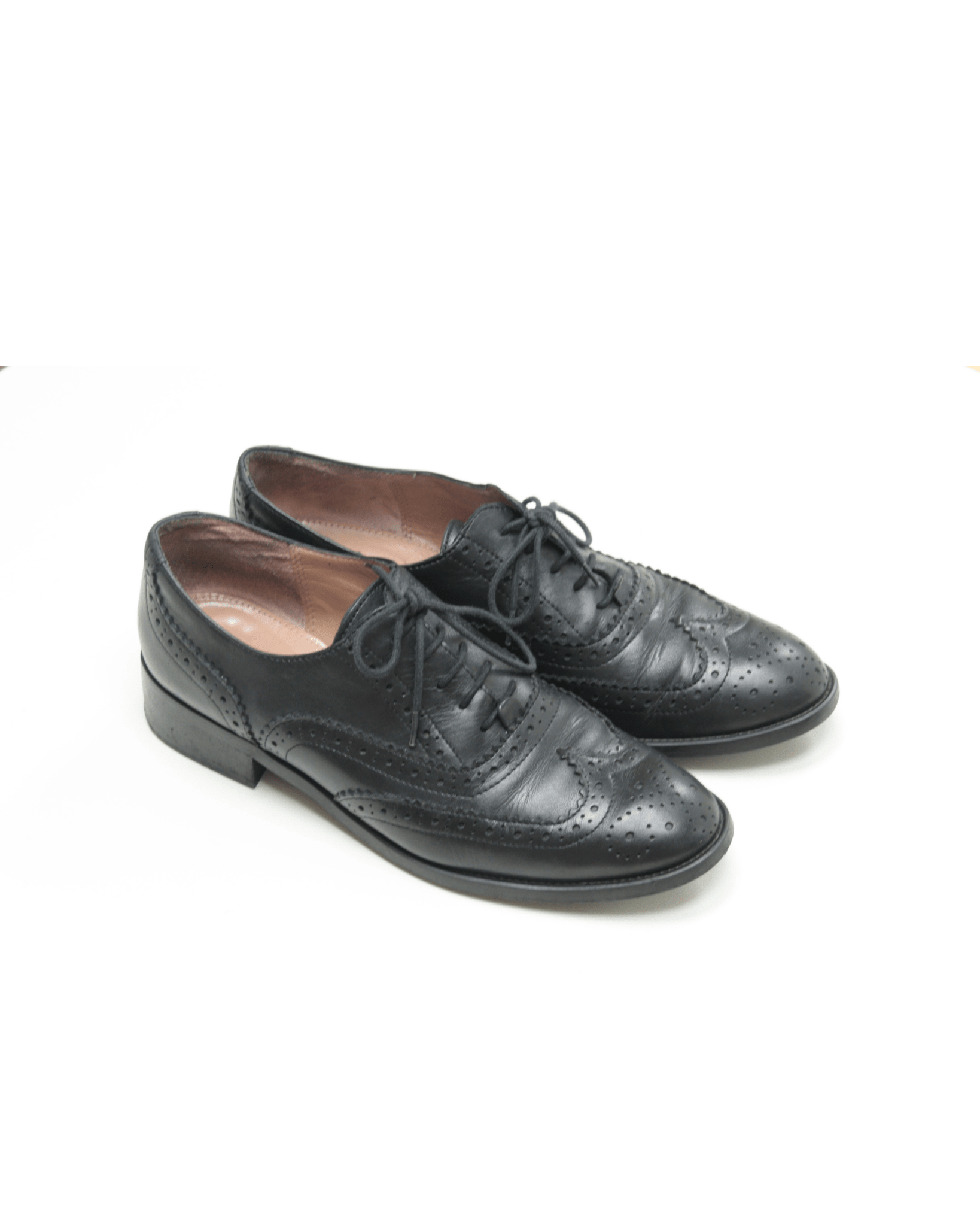 Pied à Terre black leather brogues Size 6 - KingsRoad1990