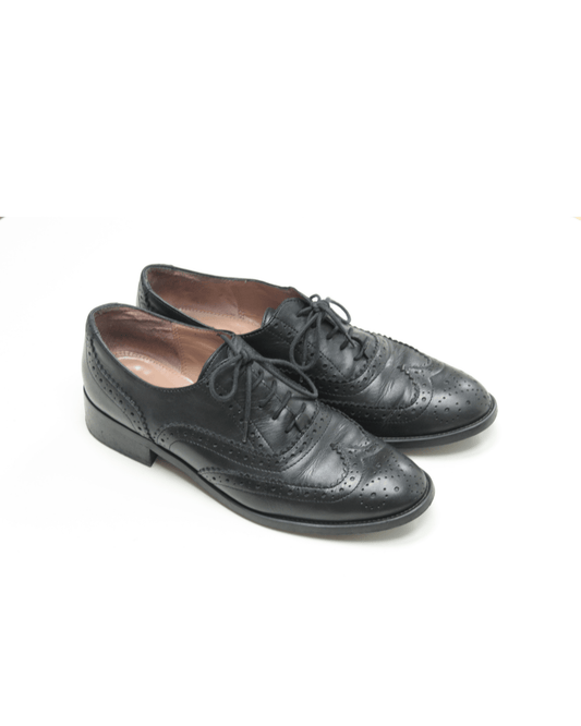 Pied à Terre black leather brogues Size 6 - KingsRoad1990