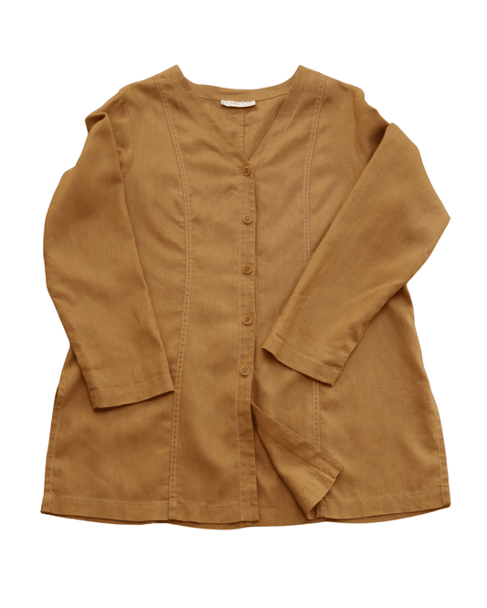 Planet khaki - gold linen tunic Size 14 - KingsRoad1990