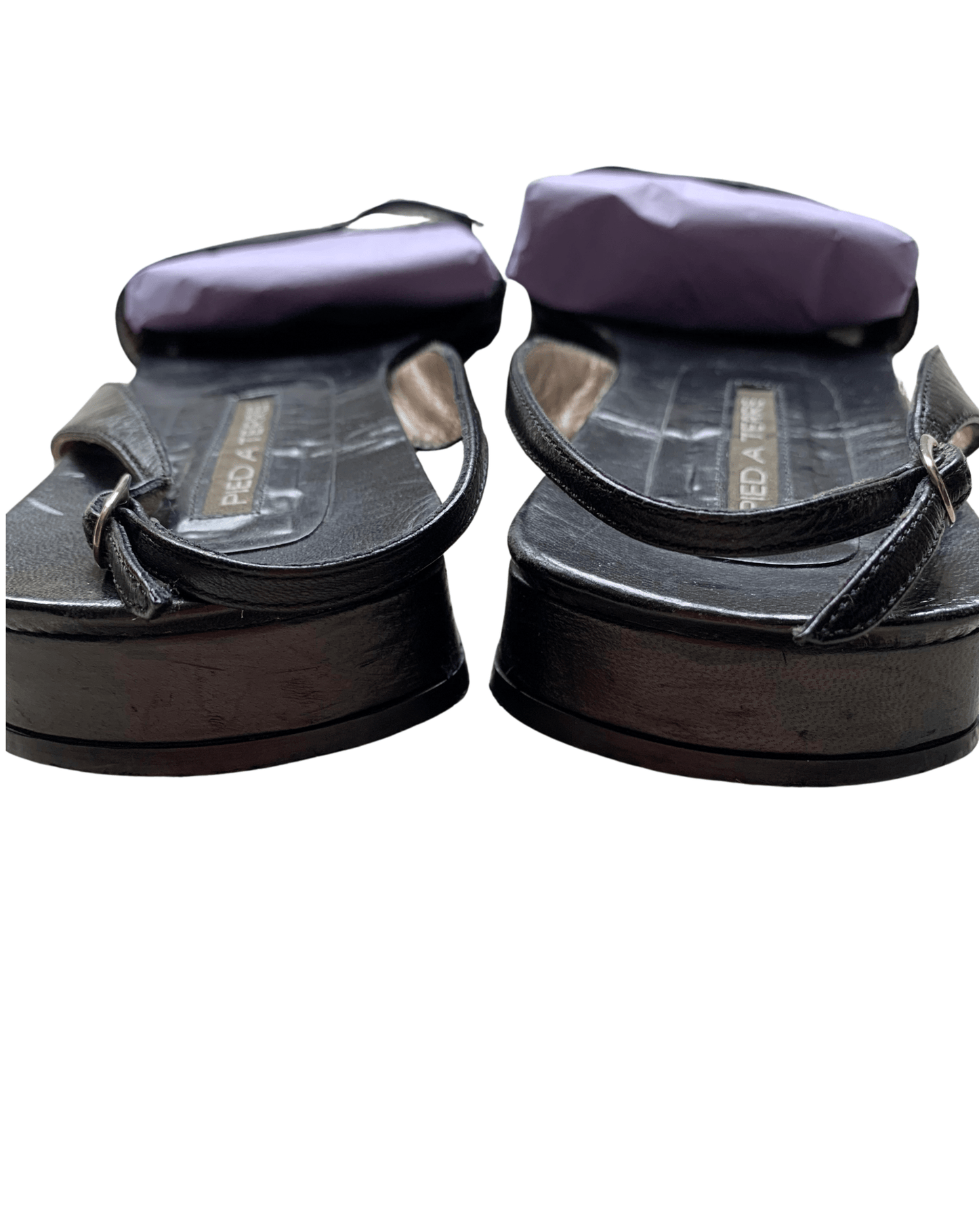 Pied à Terre black flat sandals Size 5 - KingsRoad1990