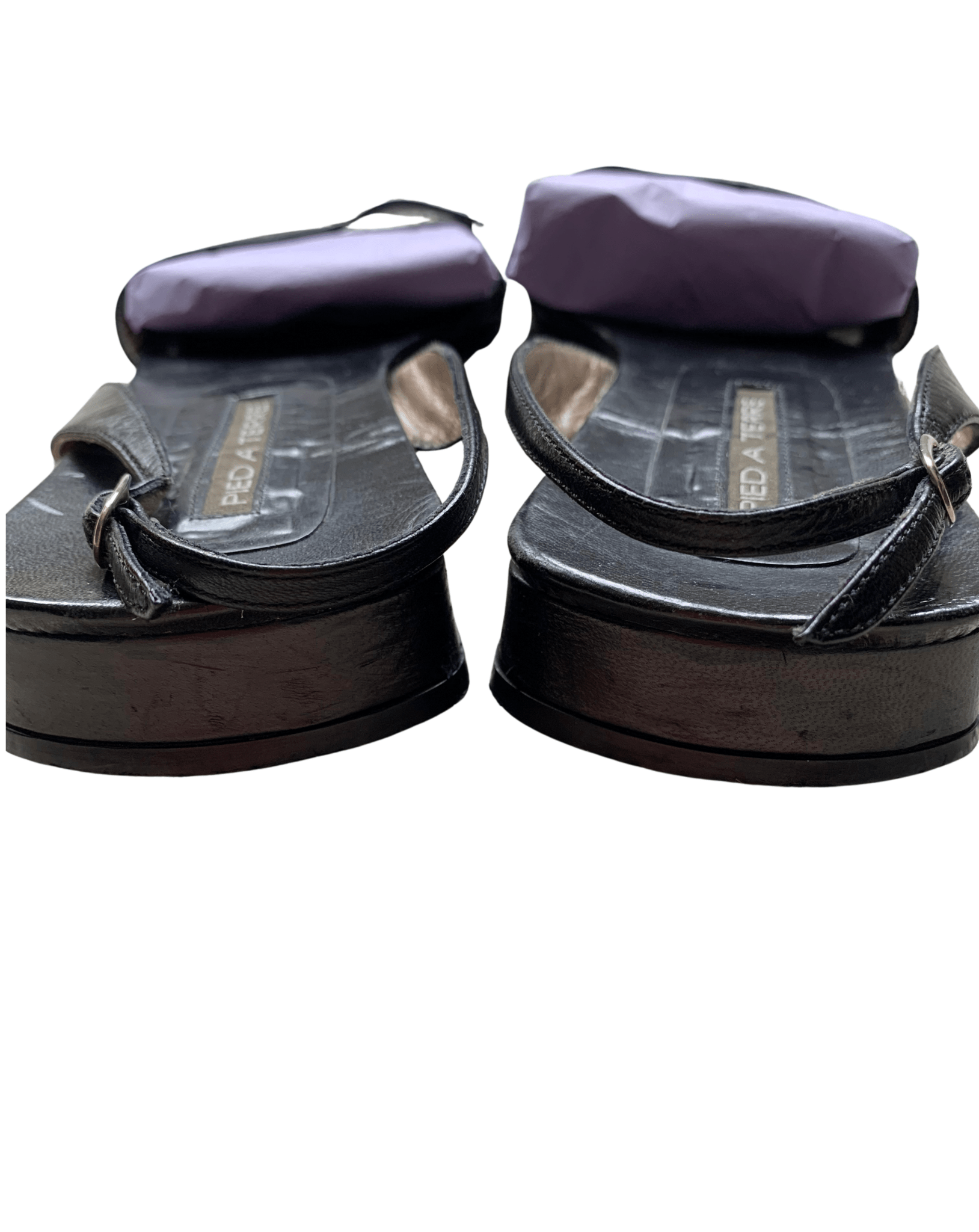 Pied à Terre black flat sandals Size 5 - KingsRoad1990