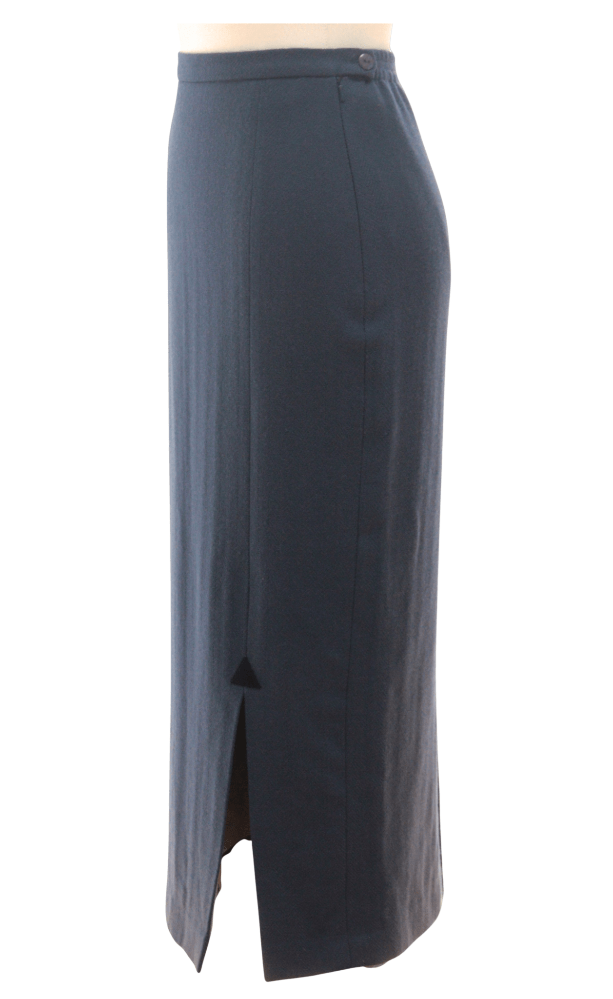 Avoca dusky blue wool herringbone column skirt Size 10 - KingsRoad1990