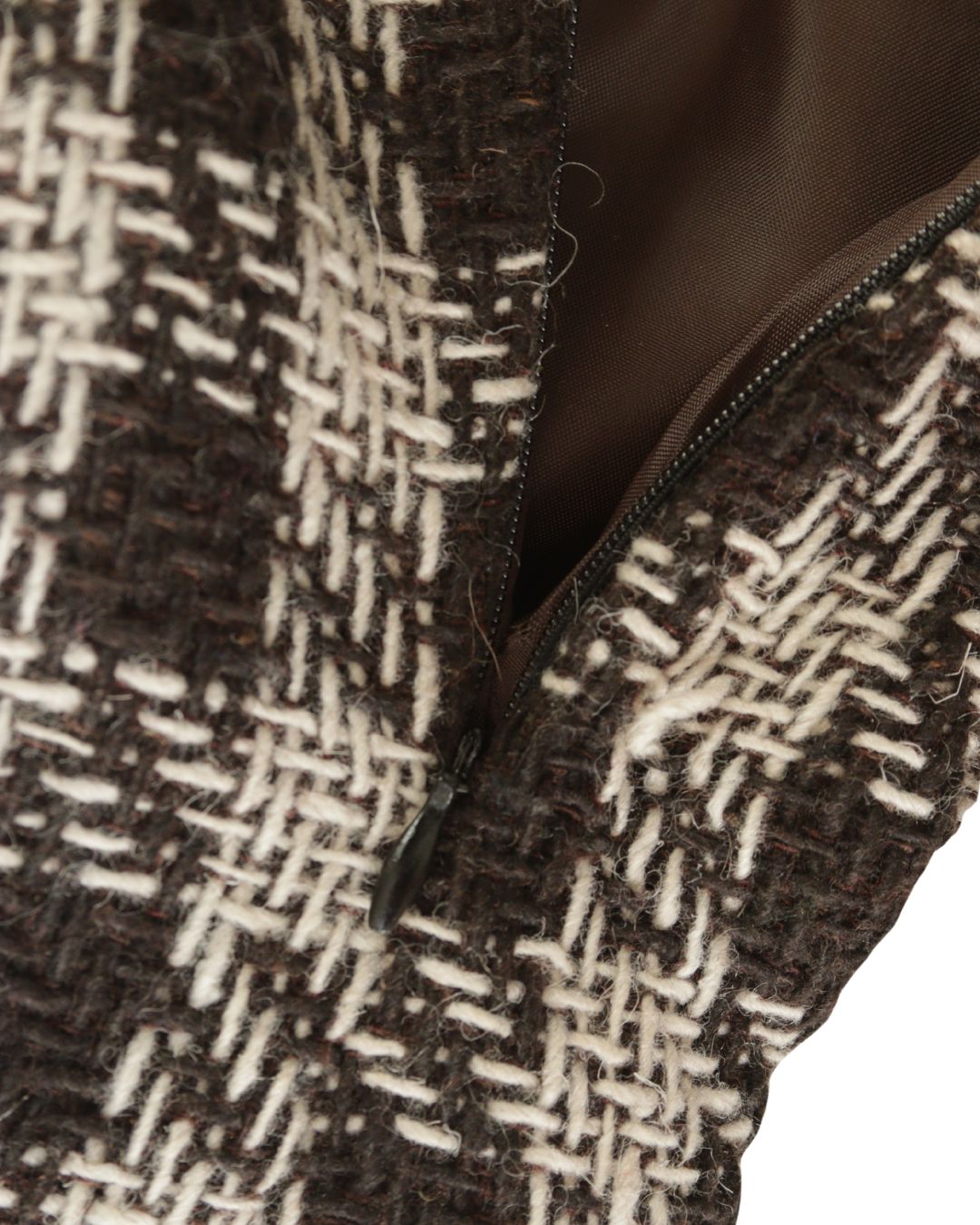 Almost Famous brown checked wool blend skirt Size 16
