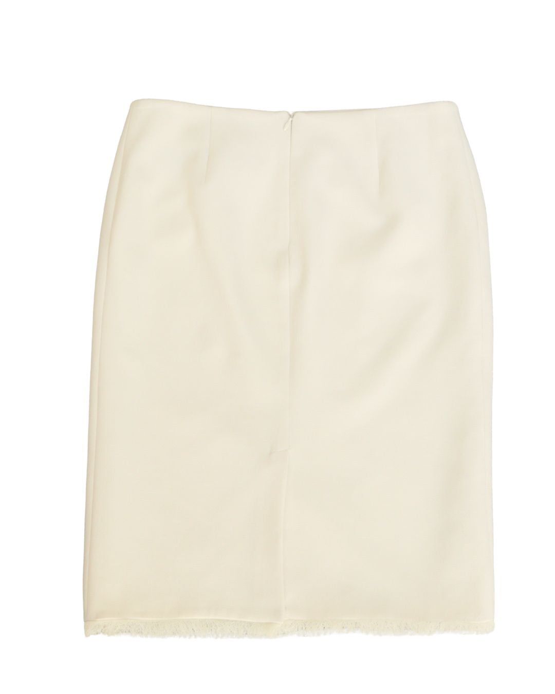 Naf Naf cream fringed hem skirt