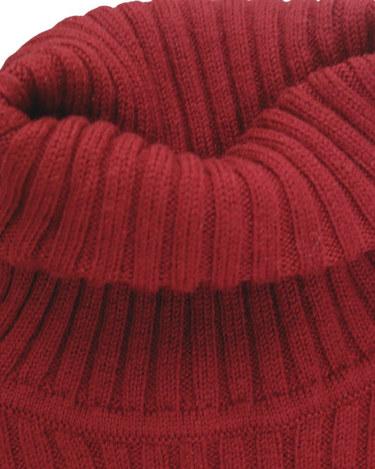 Hobbs Marilyn Anselm cherry red ribbed turtleneck jumper
