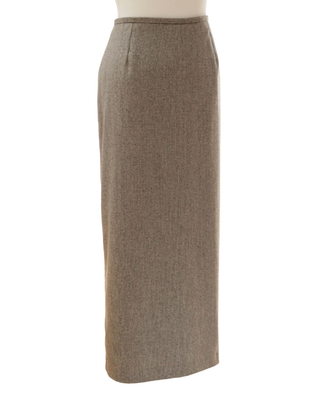 Monsoon beige dog tooth check wool column skirt
