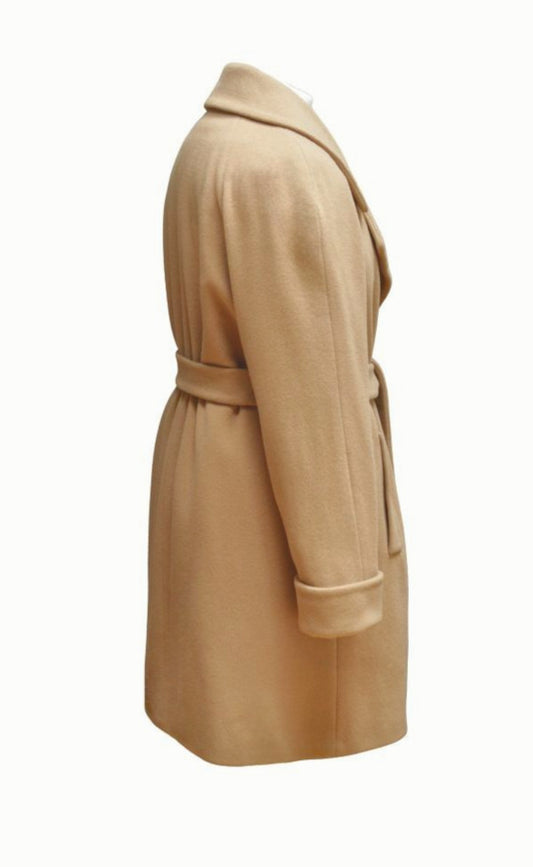 Monsoon camel wool wrap coat