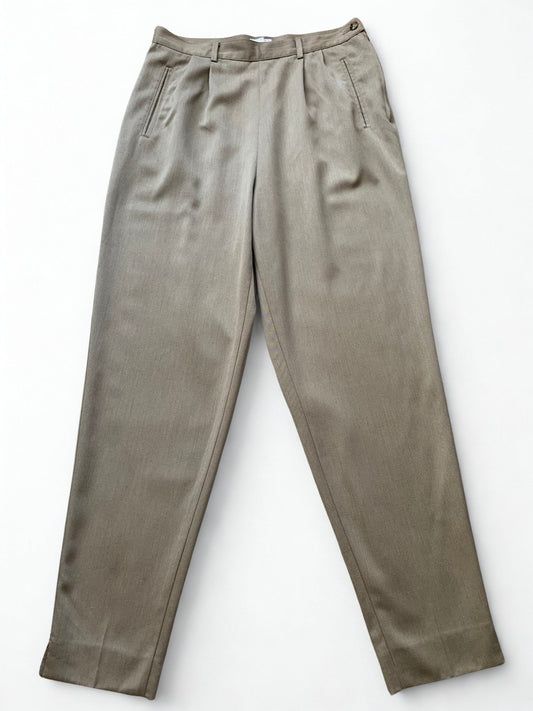 Benetton beige tapered pleat top trousers Size 12 - KingsRoad1990