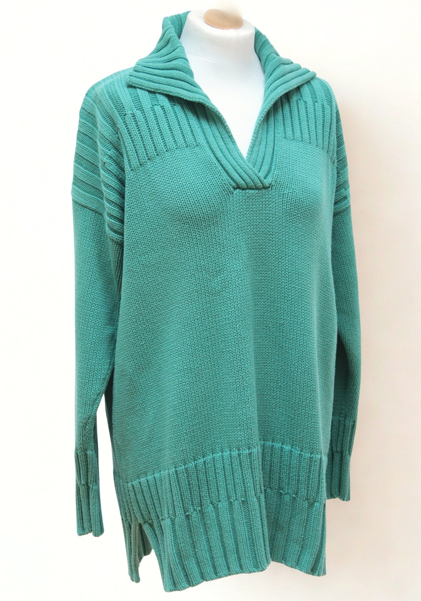 Patsy Seddon turquoise cotton jumper Size 14 - KingsRoad1990