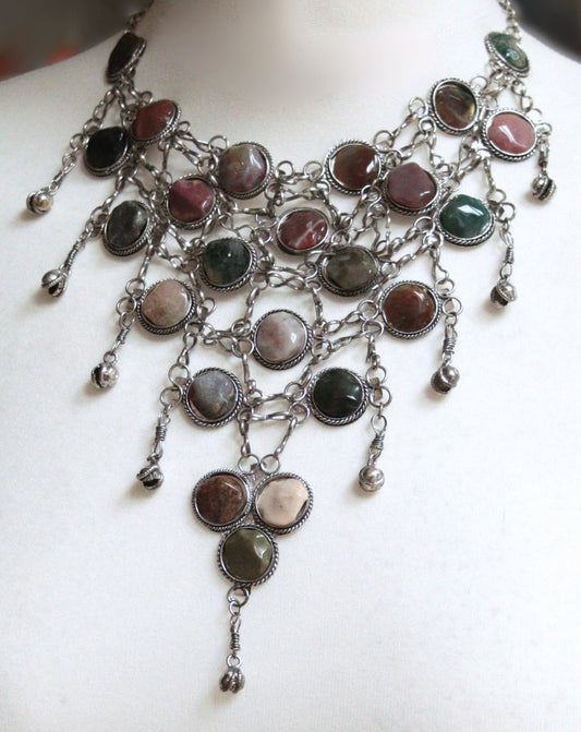 Morgan multi - coloured stone - effect necklace - KingsRoad1990