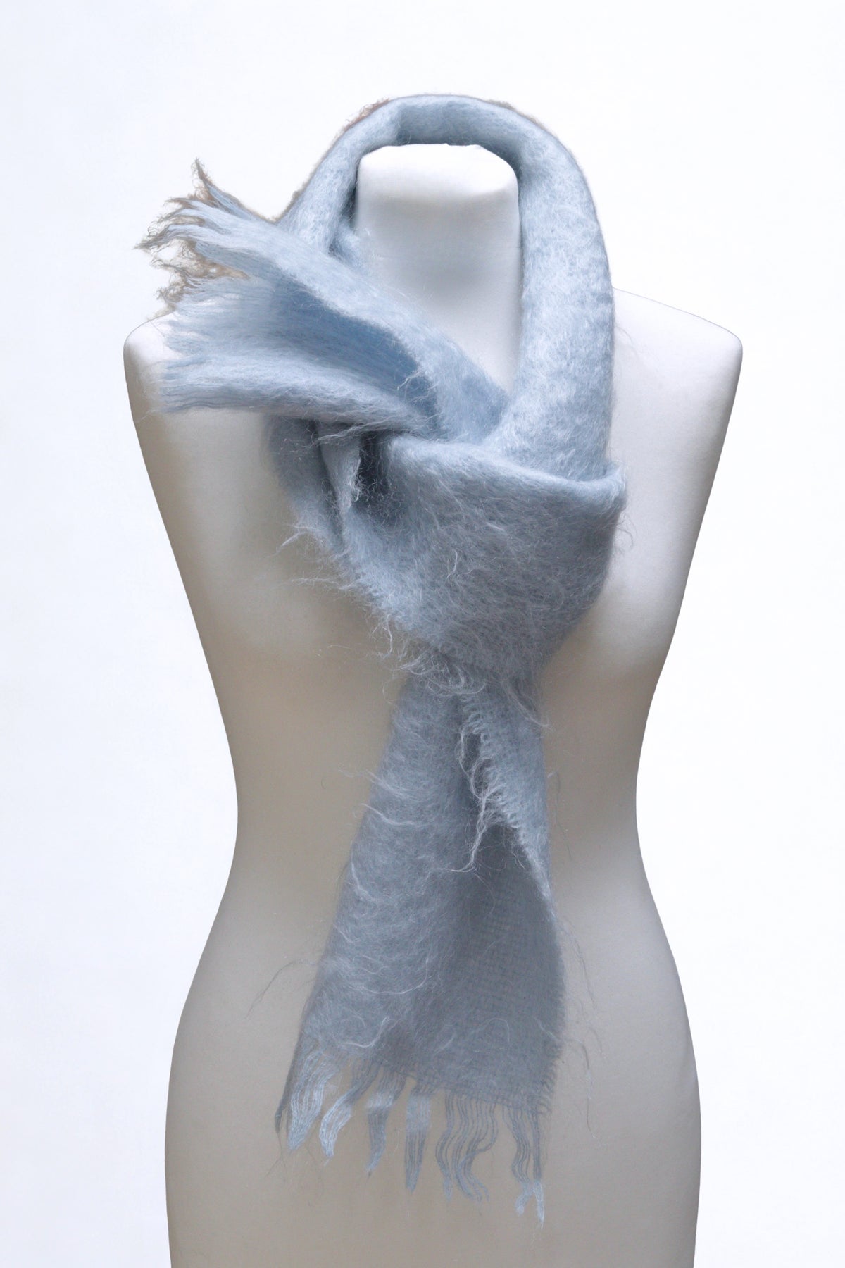 Marilyn Anselm for Hobbs pale blue mohair scarf