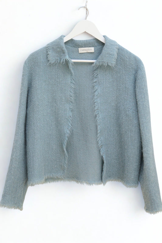 Caractère duck egg blue boxy wool jacket Size 10 - KingsRoad1990