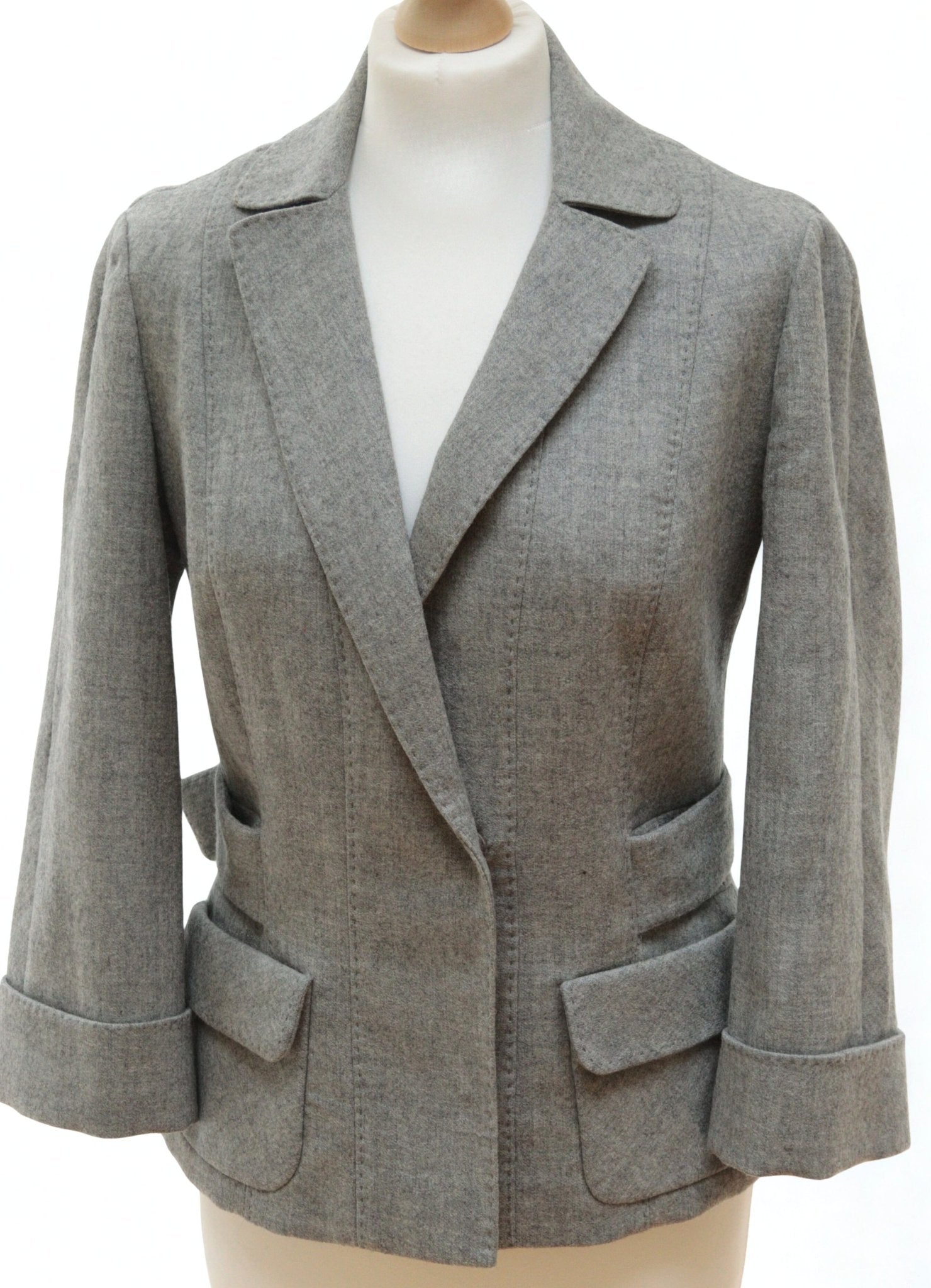 Whistles grey 3/4 - sleeve jacket Size 10 - KingsRoad1990