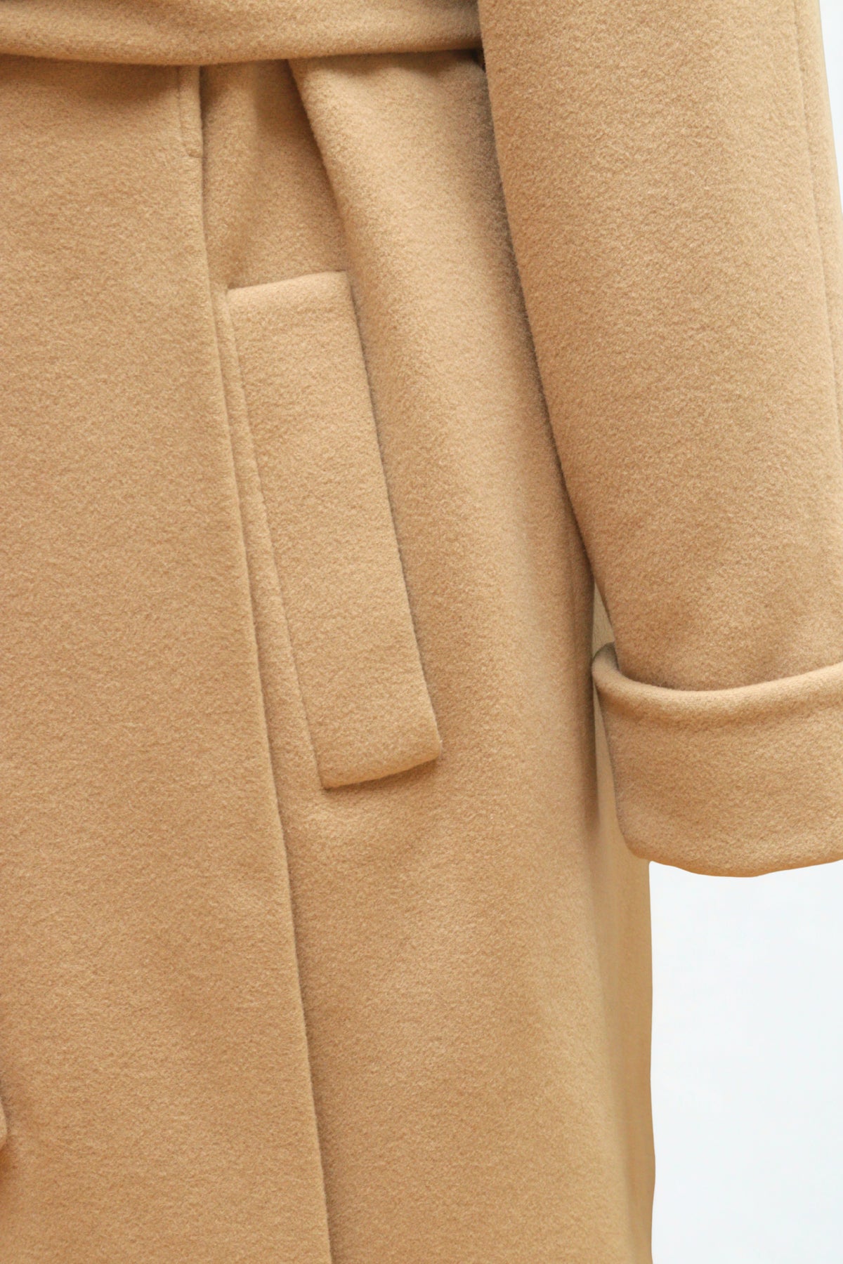 Monsoon camel wool wrap coat